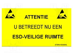 Information board; ESD,self-adhesive; 300x150mm; black,yellow