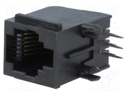Socket; RJ12; PIN: 6; Cat: 5; Layout: 6p6c; THT; angled