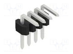 Connector: pin strips; pin header; male; PIN: 4; 1.27mm; THT; 1x4