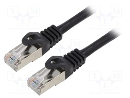 Patch cord; F/UTP; 6; stranded; CCA; PVC; black; 10m; 26AWG; Cores: 8