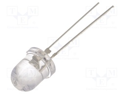 LED; 8mm; orange; 35000÷40000mcd; 30°; Front: convex; Pitch: 2.54mm