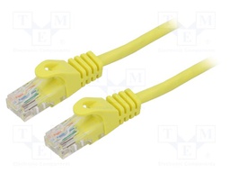 Patch cord; U/UTP; 5e; stranded; CCA; PVC; yellow; 1m; 26AWG; Cores: 8