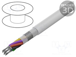 Wire; shielded,silver plated copper braid; white; 600V; 152m