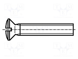 Screw; M3x6; DIN: 964A; Head: countersunk; slotted; brass; nickel
