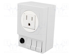 USA-type socket; 6.3A; Mounting: DIN; IP20; 125VAC; 92x62x48mm