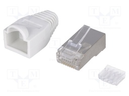 Plug; RJ45; PIN: 8; Cat: 6; shielded,with protection; Layout: 8p8c