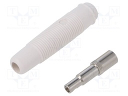 Connector: 4mm banana; socket; 16A; 60VDC; white; nickel plated
