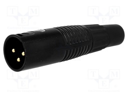Plug; XLR; male; PIN: 3; straight; for cable; gold-plated