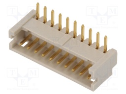Socket; wire-board; male; DF13; 1.25mm; PIN: 10; THT; on PCBs