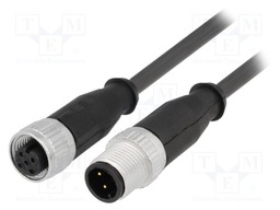 Cable: for sensors/automation; PIN: 3; M12-M12; 1.5m; plug; plug