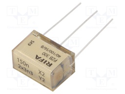 Capacitor: paper; 150nF; 275VAC; 20mm; ±20%; THT; Series: PZB300