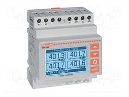Meter: network parameters; for DIN rail mounting; LCD; 128x80