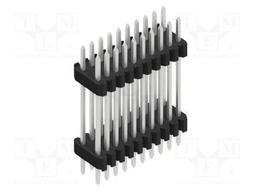 Connector: pin strips; pin header; male; PIN: 20; 1.27mm; THT; 2x10