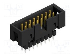 Connector: pin strips; pin header; male; PIN: 16; 2.54mm; THT; 2x8