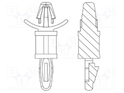 PCB distance; polyamide 66; L: 34.9mm; latch/latch; UL94V-0