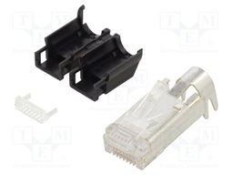 Plug; RJ45; PIN: 8; Cat: 5e; gold-plated; Layout: 8p8c; 6.6mm; IDC