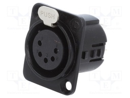 Socket; XLR; female; PIN: 5; straight; soldering; silver plated; 50V