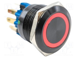 Switch: vandal resistant; SPST-NO + SPST-NC; 2A/48VDC; IP65; red