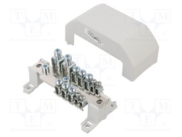 Splice terminal: distribution block; with cover; screw terminal