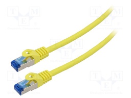 Patch cord; S/FTP; 6a; stranded; CCA; LSZH; yellow; 0.5m; 26AWG