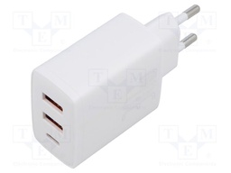 Power supply: switching; mains,plug-in; 5÷12VDC; 30W; white; 3A