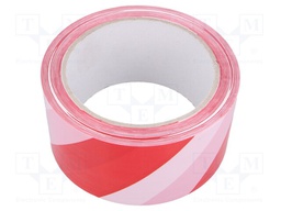 Tape: warning; W: 50mm; L: 66m; Colour: white-red; D: 0.04mm