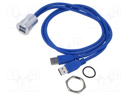 Adapter cable; USB A socket x2,USB A plug x2; USB 3.0; Len: 0.6m
