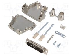 D-Sub; PIN: 25; plug; male; soldering; for cable; black