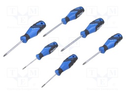 Kit: screwdrivers; Phillips,Pozidriv®; PH0,PZ0,PH1,PZ1,PH2,PZ2