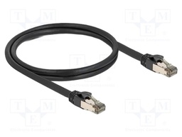 Patch cord; U/FTP; Cat: 6a; RJ45 plug,both sides; 1m; PVC; black