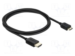 Cable; HDMI plug,mini HDMI plug; Len: 1m; black; 36AWG; 48Gbps