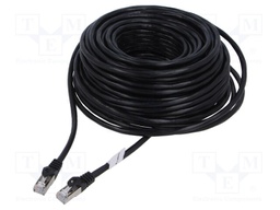 Patch cord; F/UTP; 6; stranded; CCA; PVC; black; 30m; 26AWG; Cores: 8