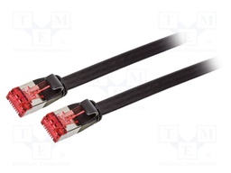 Patch cord; U/FTP; 6; stranded; CCS; PVC; black; 20m; flat cable