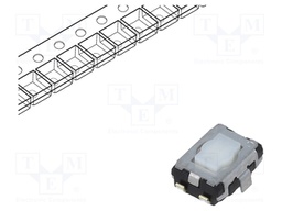 Microswitch TACT; SPST; Pos: 2; 0.02A/15VDC; SMT; none; 2.1mm; white