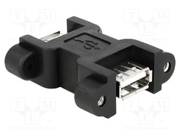 Adapter; USB 2.0; USB A socket,both sides; gold-plated; screw