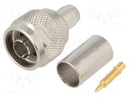 Plug; N; male; straight; 50Ω; H1000; crimped; for cable; teflon