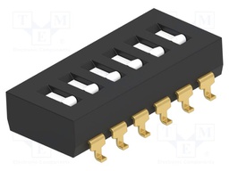 Switch: DIP-SWITCH; Poles number: 6; OFF-ON; -0.025A/24VDC; Pos: 2