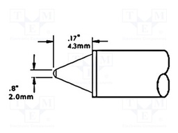 Tip; conical; 1.5mm; 302°C; for soldering station