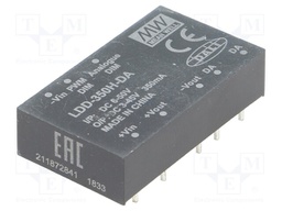 Converter: DC/DC; 15W; Uin: 6÷50V; Uout: 3÷45VDC; Iin: 275mA; 18g