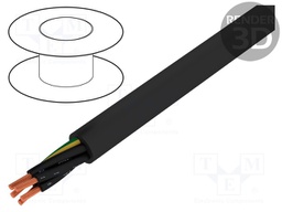 Wire; BiT 1000 CY FR; 4G6mm2; tinned copper braid; PVC; black
