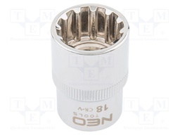 Socket; socket spanner,spline (12-angles); 18mm; 1/2"