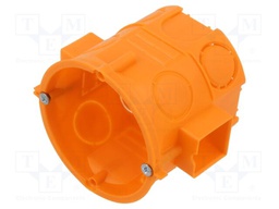 Enclosure: junction box; Ø: 65mm; plaster embedded; IP20; serial