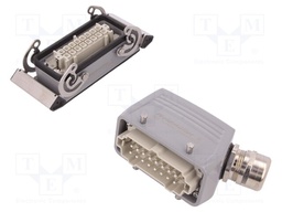 Connector: HDC; male + female; plug + socket; HE; PIN: 16; 16+PE