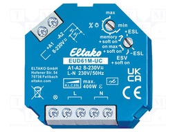 Dimmer; plaster embedded; 230VAC; intelligent house; 400W