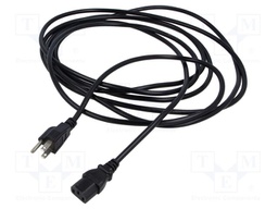 Cable; 3x0.75mm2; IEC C13 female,NEMA 5-15 (B) plug; PVC; 5m