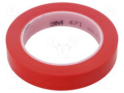 Tape: marking; red; L: 33m; W: 19mm; Thk: 0.13mm; 2.5N/cm; 130%