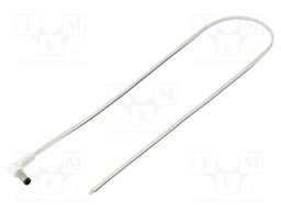 Cable; wires,DC 5,5/2,5 plug; angled; 0.35mm2; white; 0.5m