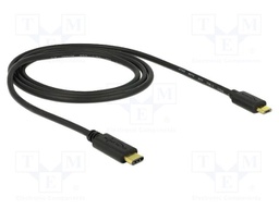 Cable; USB 2.0; USB B micro plug,USB C plug; gold-plated; 2m