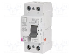 RCD breaker; Inom: 16A; Ires: 300mA; Poles: 2; 230V,240V; IP20; EFI