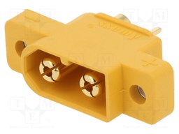 Socket; DC supply; XT60; male; PIN: 2; soldered; Plating: gold flash
